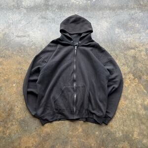 Faded 90s Boxy Faded ERD Heavy Cotton Zip Up Sweatshirt